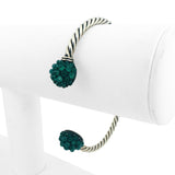 David Yurman Osetra Berries Sterling Silver Cable Cuff Bracelet 7"