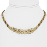 18k Yellow Gold and 1cttw Baguette Diamond 29g Panther Link Necklace 15"