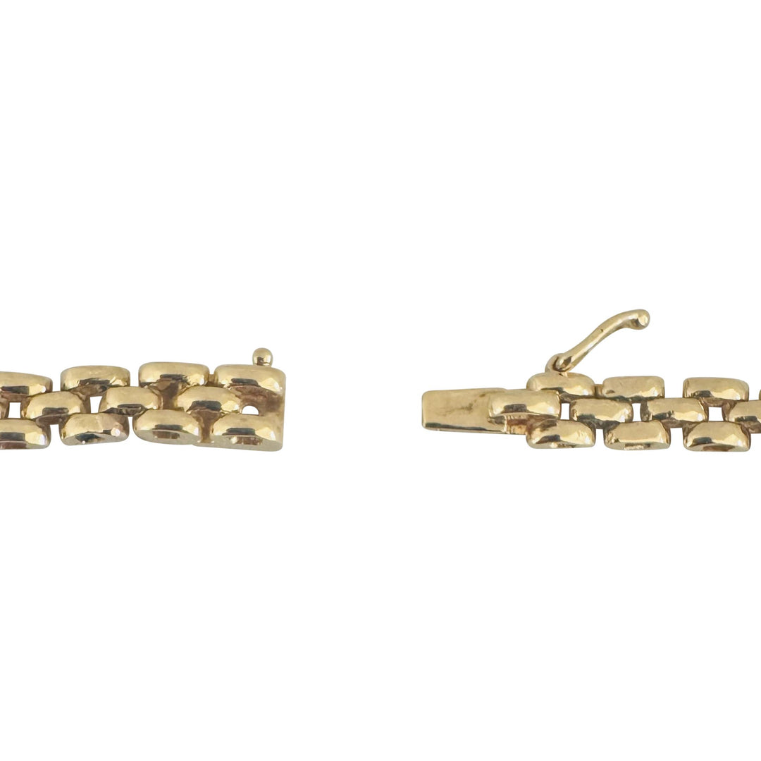 18k Yellow Gold and 1cttw Baguette Diamond 29g Panther Link Necklace 15"