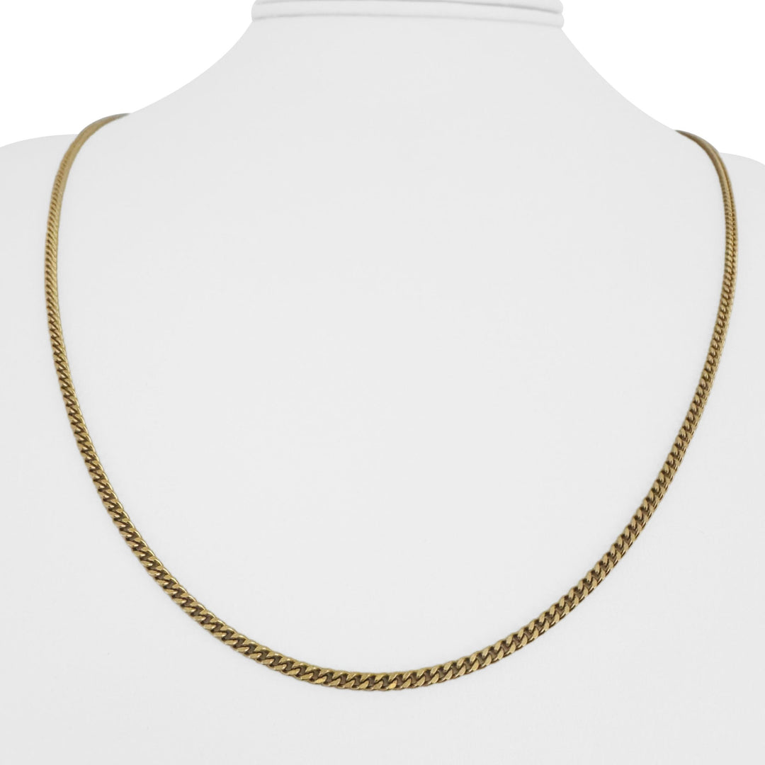 18k Yellow Gold 10.3g Solid Thin 2mm Curb Link Chain Necklace 22"