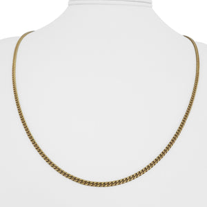 18k Yellow Gold 10.3g Solid Thin 2mm Curb Link Chain Necklace 22"