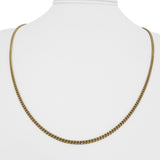 18k Yellow Gold 10.3g Solid Thin 2mm Curb Link Chain Necklace 22"