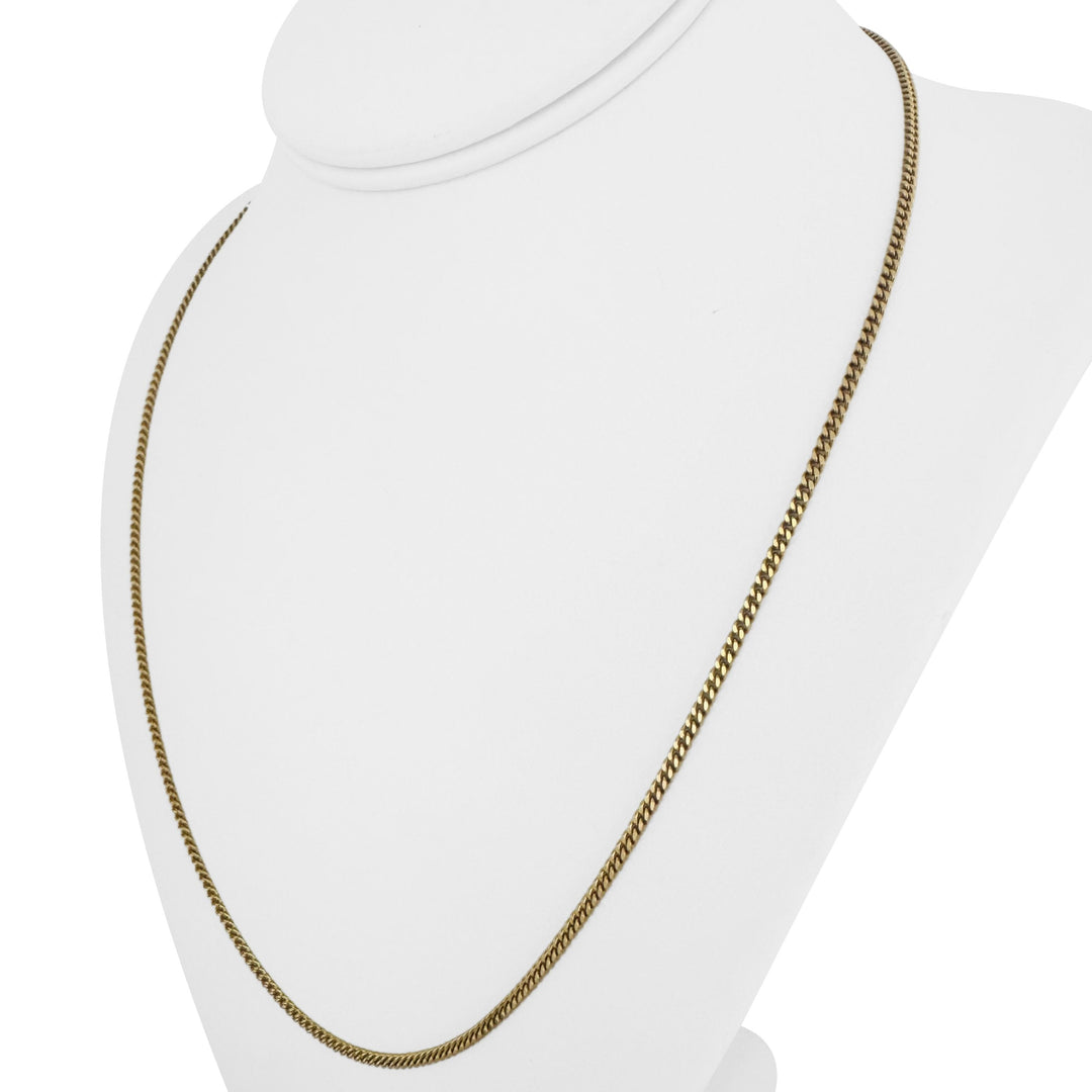 18k Yellow Gold 10.3g Solid Thin 2mm Curb Link Chain Necklace 22"