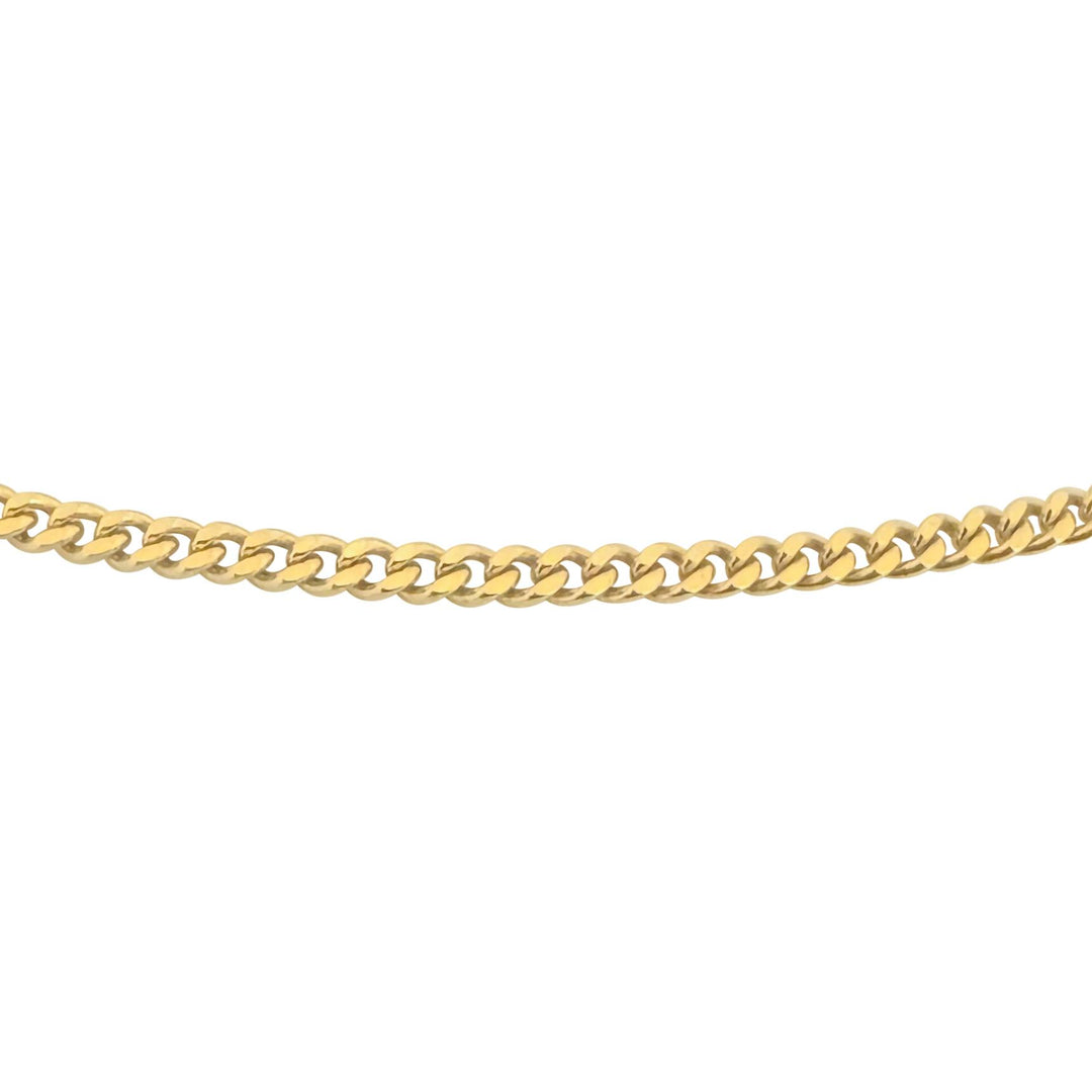 18k Yellow Gold 10.3g Solid Thin 2mm Curb Link Chain Necklace 22"