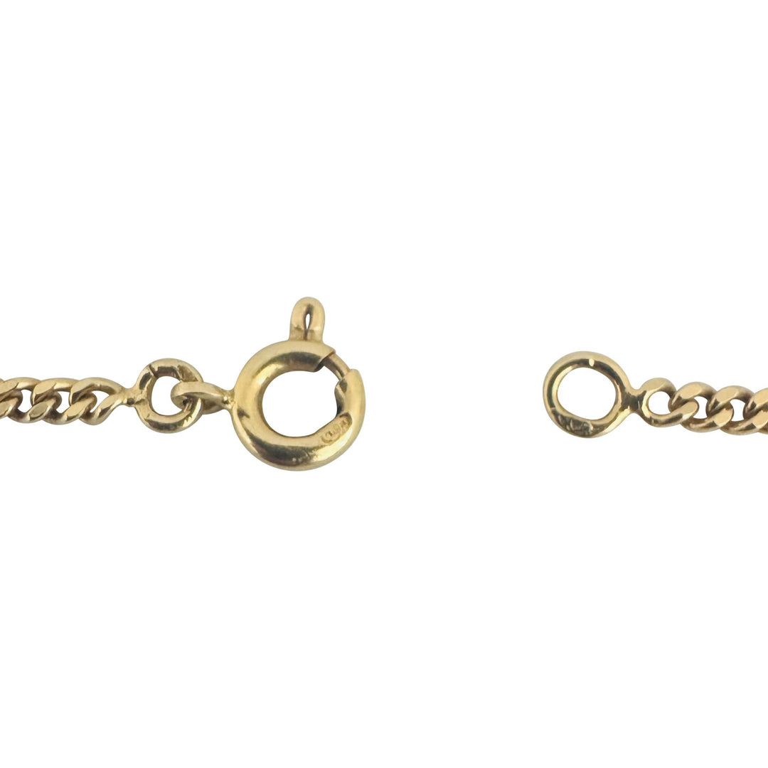 18k Yellow Gold 10.3g Solid Thin 2mm Curb Link Chain Necklace 22"