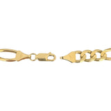 14k Yellow Gold 13.2g Solid  6mm Figaro Link Bracelet Italy 8"