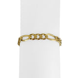 14k Yellow Gold 13.2g Solid  6mm Figaro Link Bracelet Italy 8"