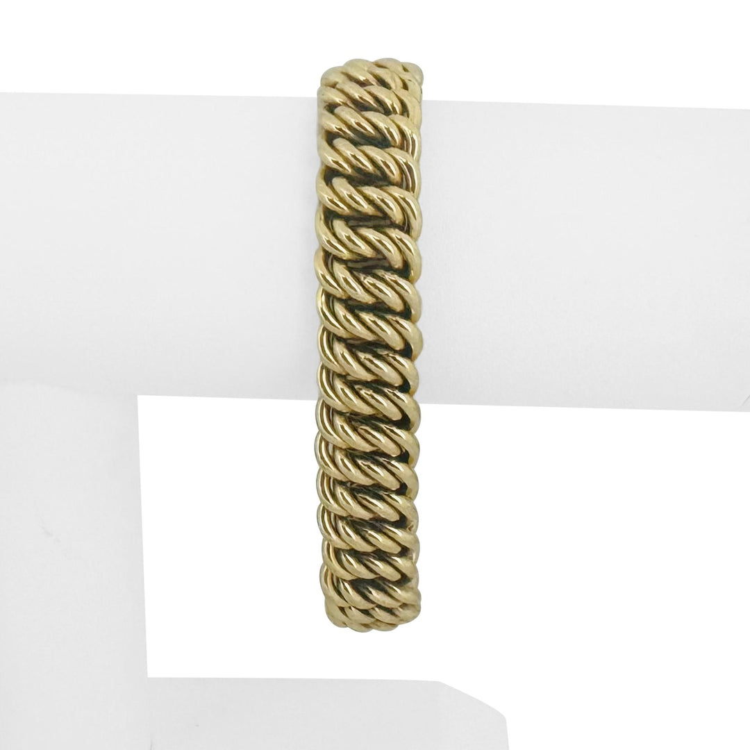 14k Yellow Gold 24.7g UnoAErre Vintage Spiral Curb Link Bracelet Italy 7.75"