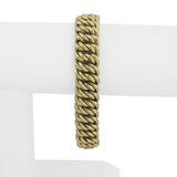 14k Yellow Gold 24.7g UnoAErre Vintage Spiral Curb Link Bracelet Italy 7.75"