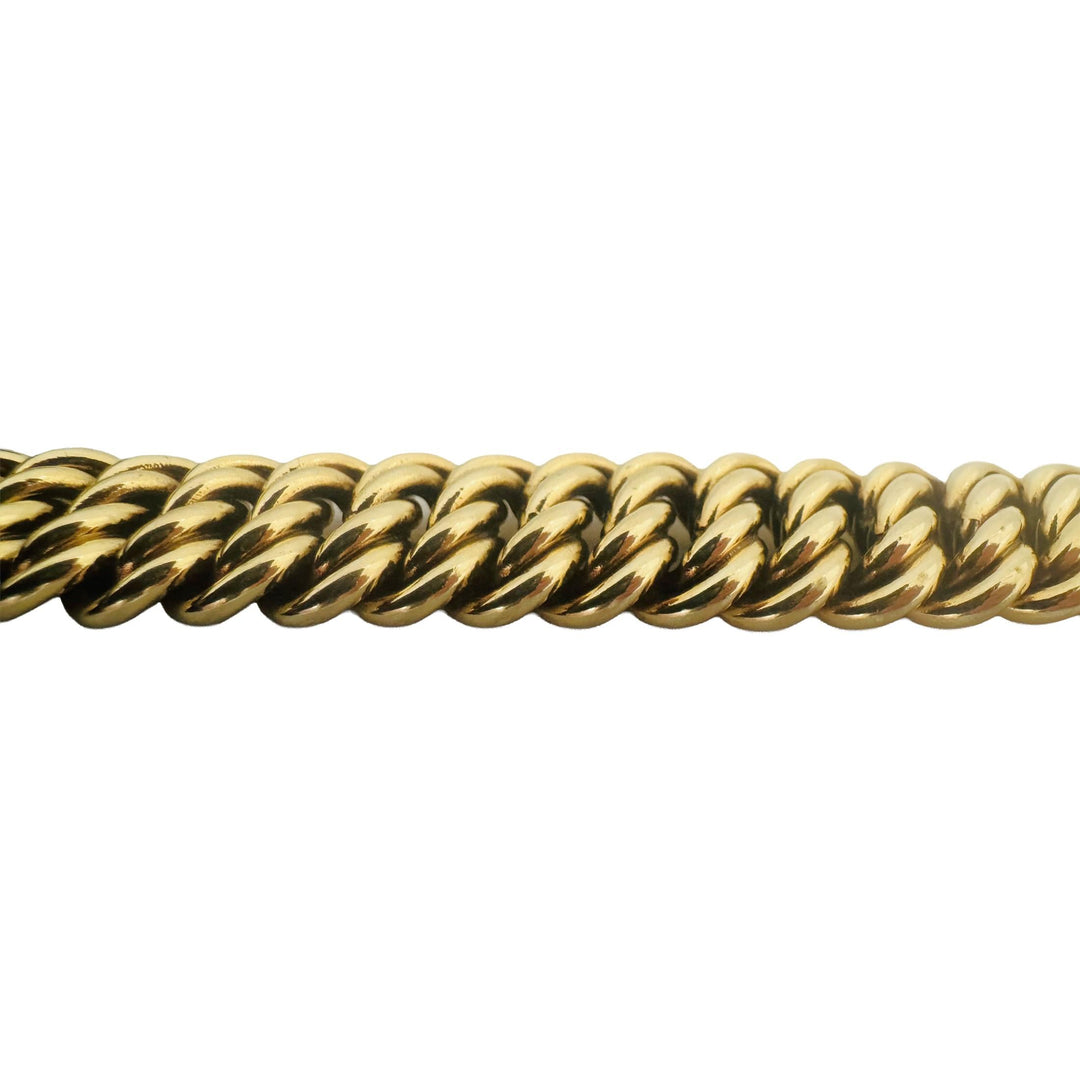 14k Yellow Gold 24.7g UnoAErre Vintage Spiral Curb Link Bracelet Italy 7.75"