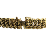 14k Yellow Gold 24.7g UnoAErre Vintage Spiral Curb Link Bracelet Italy 7.75"