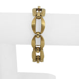 14k Yellow Gold 33.7g Vintage Thick 15mm Fancy Link Bracelet Italy 7.25"