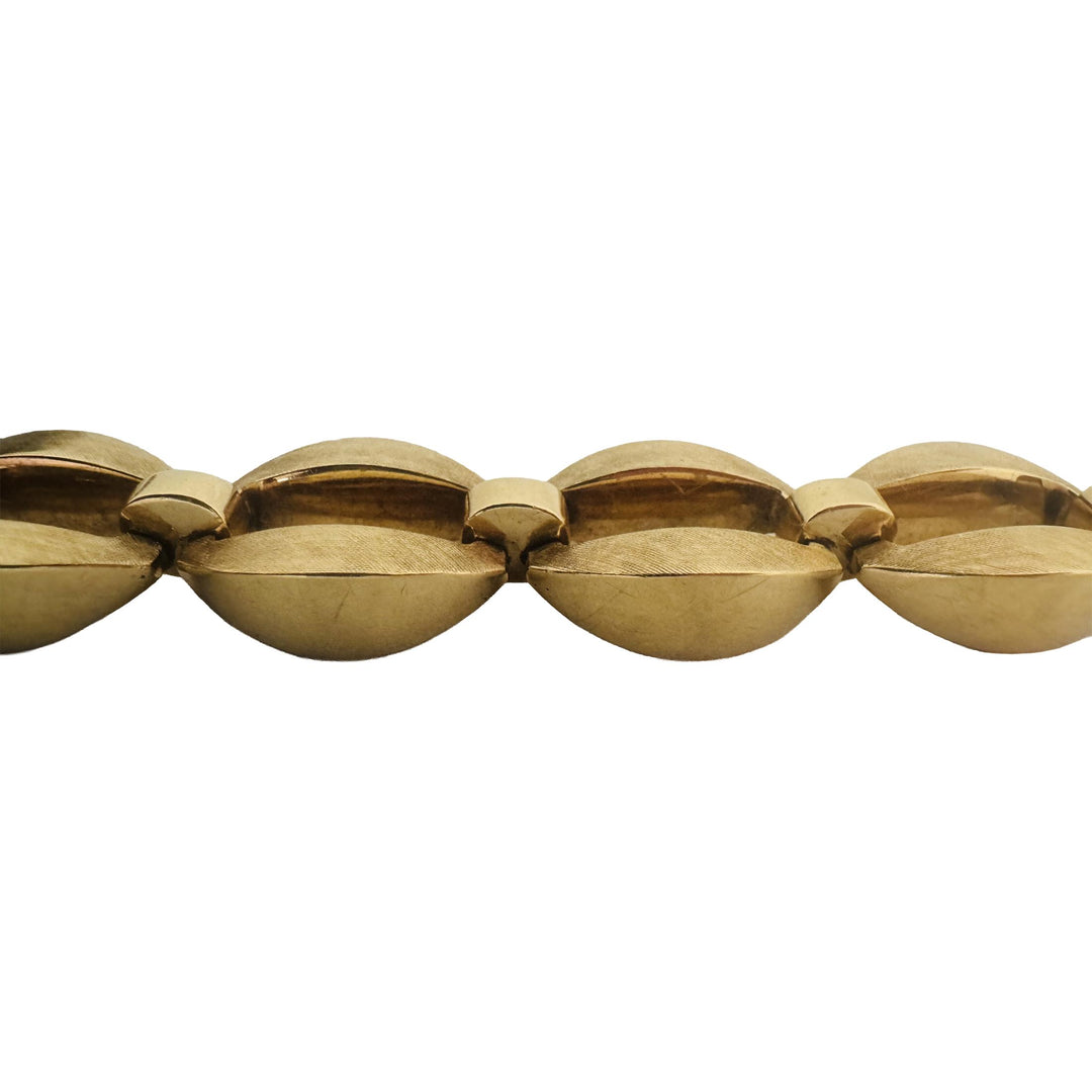 14k Yellow Gold 33.7g Vintage Thick 15mm Fancy Link Bracelet Italy 7.25"