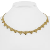 18k Yellow Gold 17g Solid Fancy Beaded Fringe Necklace 17"