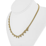 18k Yellow Gold 17g Solid Fancy Beaded Fringe Necklace 17"