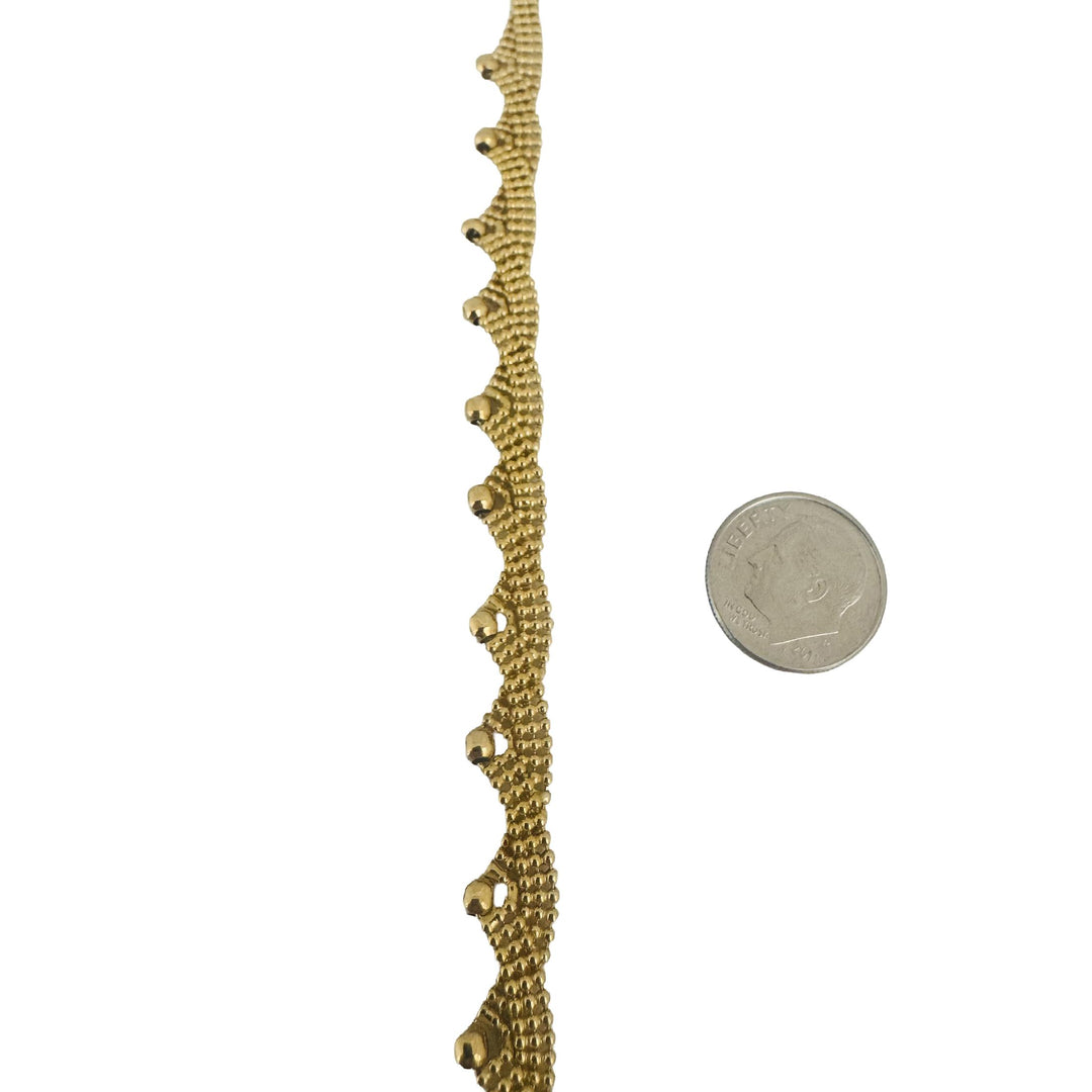 18k Yellow Gold 17g Solid Fancy Beaded Fringe Necklace 17"