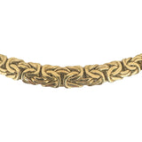 14k Yellow Gold 23.4g Thick Graduated Byzantine Link Necklace Italy 16"