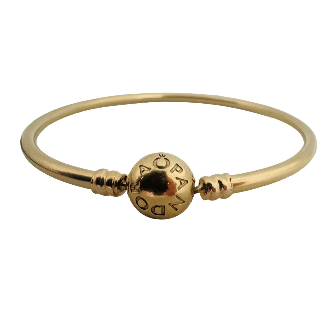 Pandora 14k Yellow Gold 9.4g Moments Bangle Bracelet 7.5"