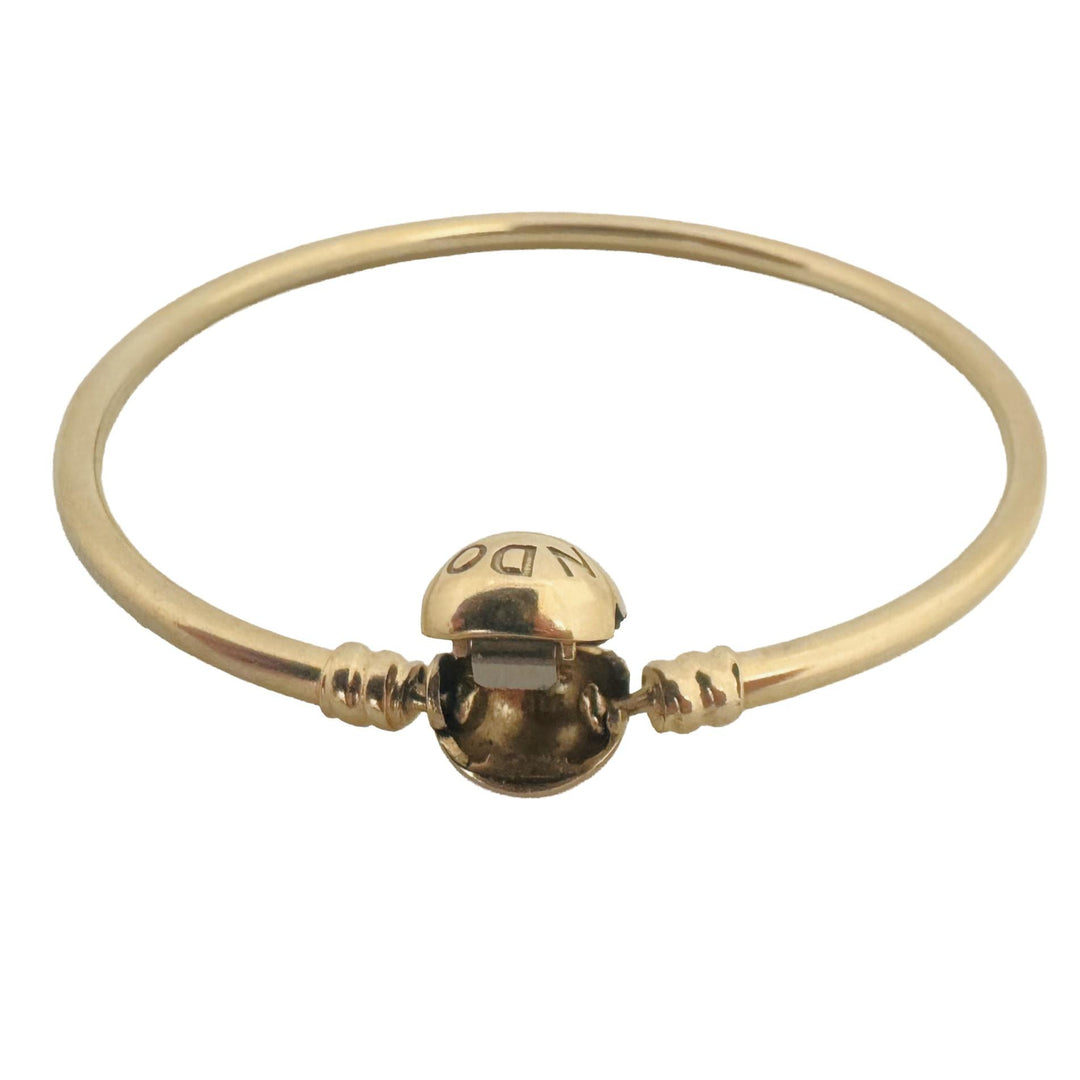 Pandora 14k Yellow Gold 9.4g Moments Bangle Bracelet 7.5"