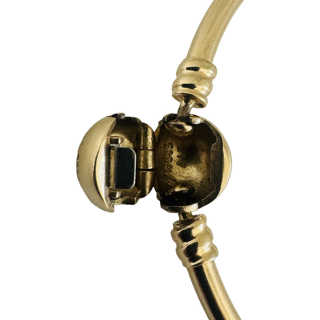 Pandora 14k Yellow Gold 9.4g Moments Bangle Bracelet 7.5"