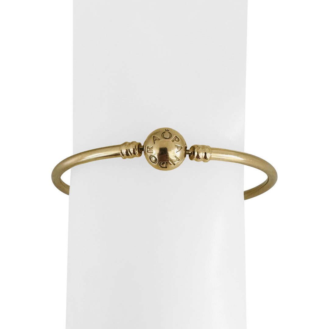 Pandora 14k Yellow Gold 9.4g Moments Bangle Bracelet 7.5"