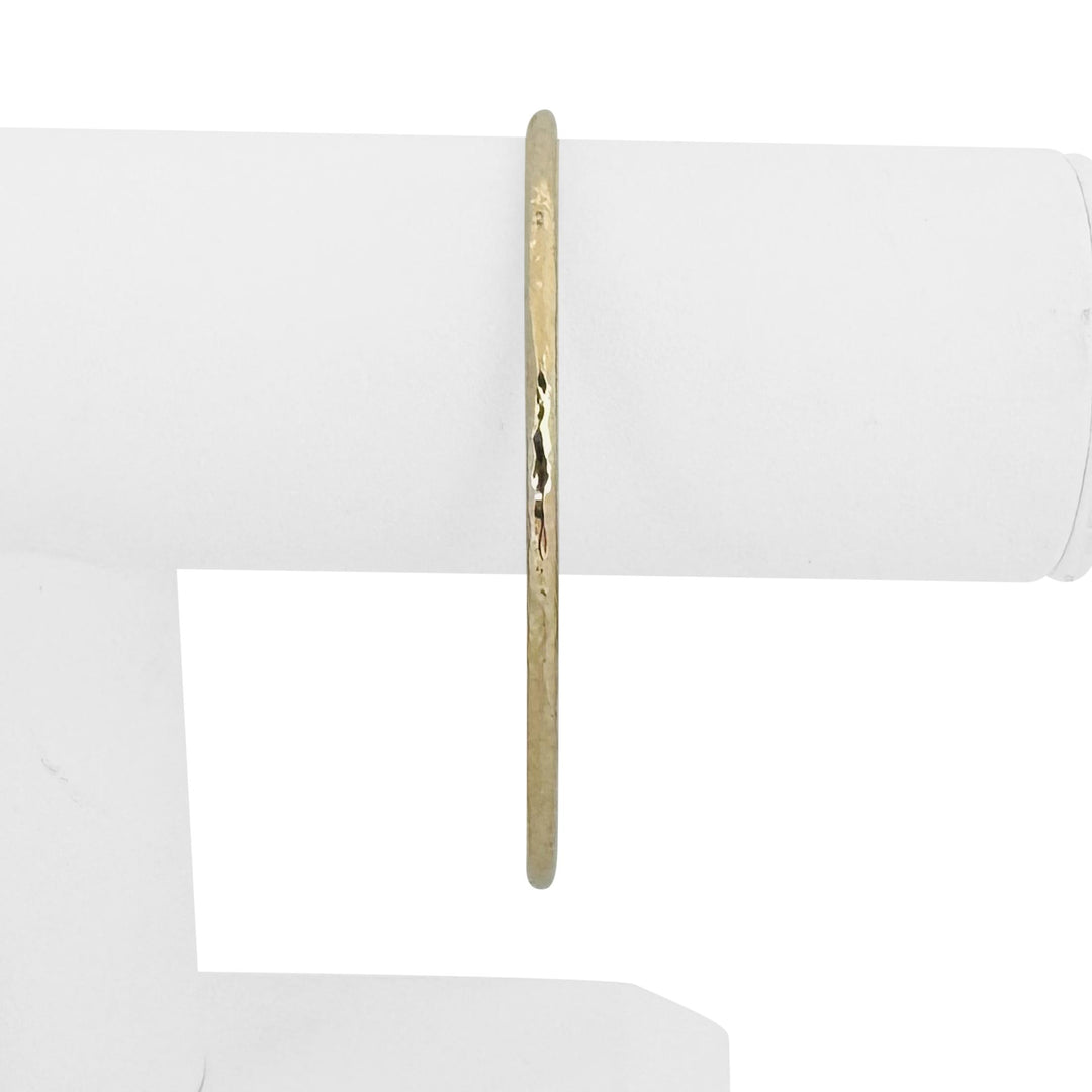 14k Yellow Gold 17.6g Solid Heavy Hammered Oval Bangle Bracelet 8"