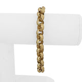 14k Yellow Gold 24g Solid Heavy 9mm Rolo Link Bracelet Italy 8"