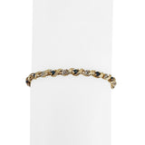10k Yellow Gold Blue Sapphire and Diamond 5.9g Ladies Bracelet 7.25"
