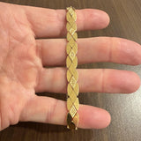 18k Yellow Gold 17.8g Vintage Solid 8mm Fancy Link Bracelet Italy 7"