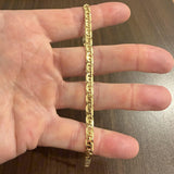 18k Yellow Gold 11.5g Solid Vintage Men's UnoAErre Link Bracelet Italy 8.5"