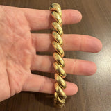 14k Yellow Gold 48.5g Heavy Thick 13mm San Marco Link Bracelet Italy 7.5"