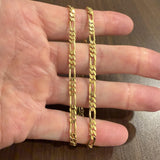 14k Yellow Gold 17.7g Solid Heavy 4mm Figaro Link Chain Necklace Italy 18"