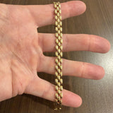 14k Yellow Gold 14.2g Vintage Polished 8mm Panther Link Bracelet Italy 8"