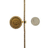 22k Gold Mexican Five Peso Coin and 18k Beaded Wheat Pendant Necklace 16"