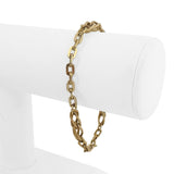 18k Yellow Gold 6g Hollow Ladies Fancy Cable Link Bracelet Italy 7.25"