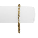 18k Yellow Gold 6g Hollow Ladies Fancy Cable Link Bracelet Italy 7.25"