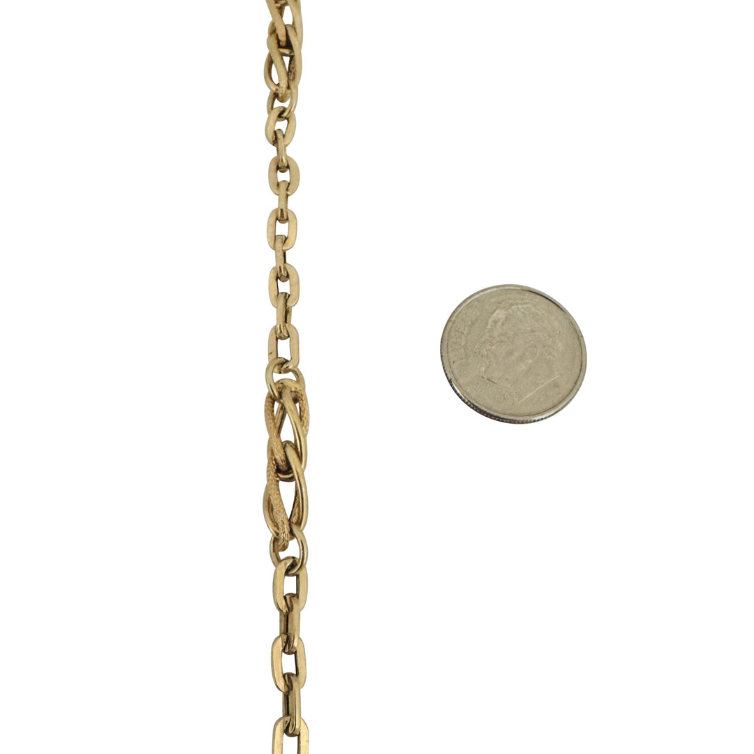 18k Yellow Gold 6g Hollow Ladies Fancy Cable Link Bracelet Italy 7.25"