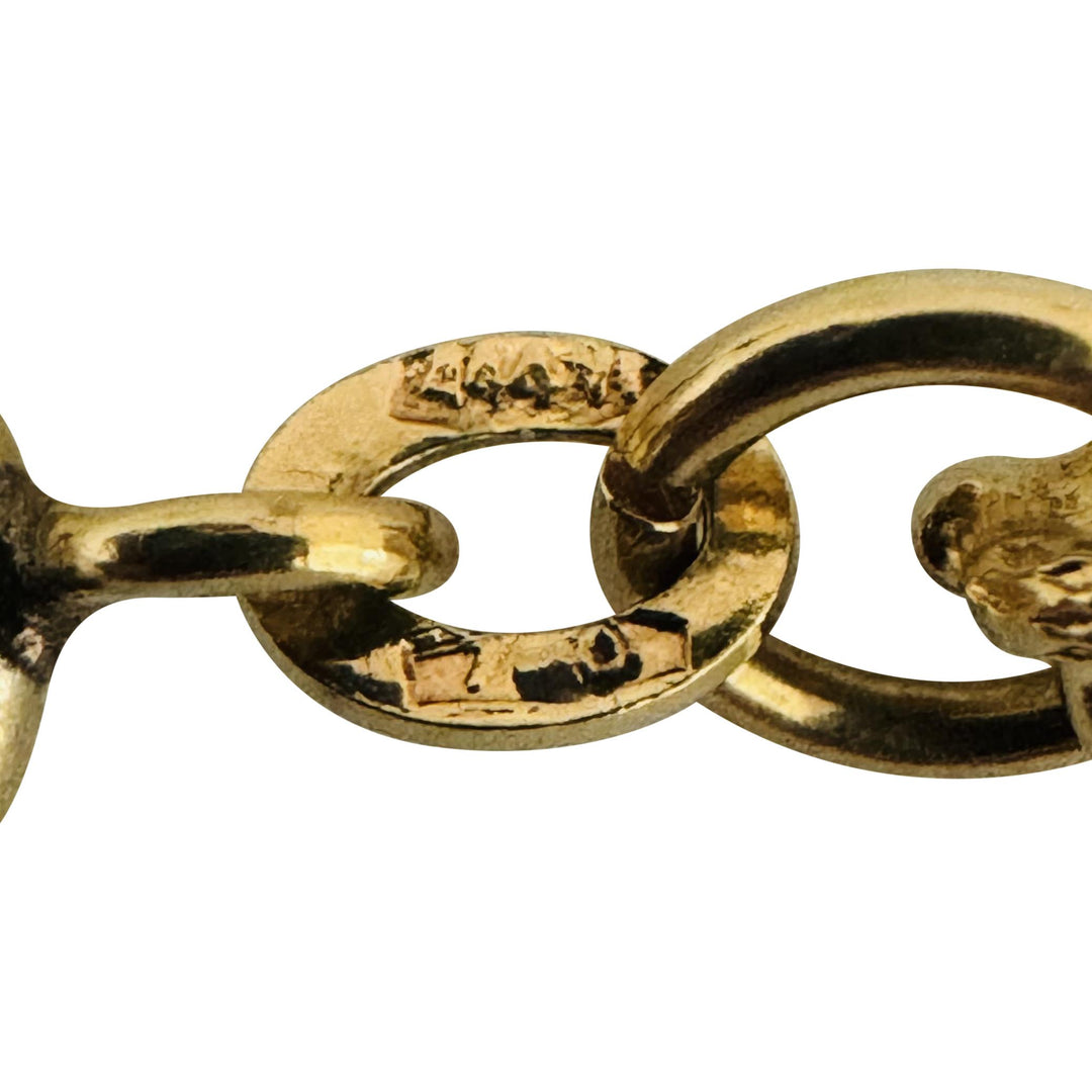 18k Yellow Gold 6g Hollow Ladies Fancy Cable Link Bracelet Italy 7.25"