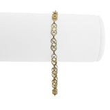 18k Yellow Gold 4.4g Ladies Thin 4.5mm Fancy Link Bracelet Italy 7.25"