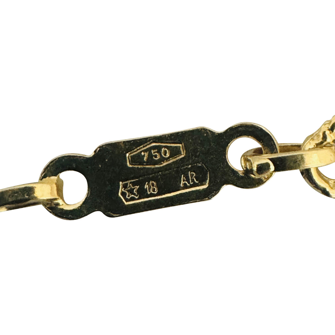 18k Yellow Gold 4.4g Ladies Thin 4.5mm Fancy Link Bracelet Italy 7.25"