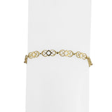 18k Yellow Gold 4.4g Ladies Thin 4.5mm Fancy Link Bracelet Italy 7.25"