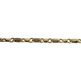 18k Yellow and White Gold 18g Vintage 6mm Fancy Link Bracelet Italy 8.75"