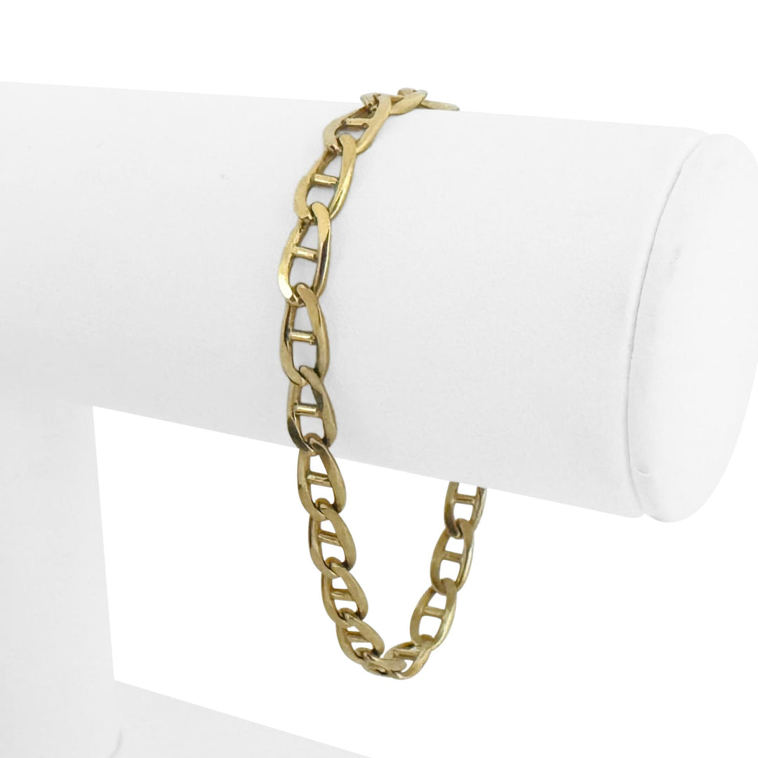 18k Yellow Gold 13g Solid Vintage 5.5mm Mariner Link Bracelet 7.25"