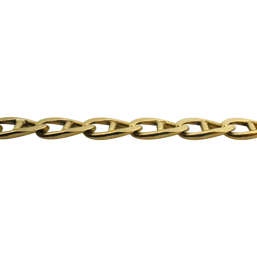 18k Yellow Gold 13g Solid Vintage 5.5mm Mariner Link Bracelet 7.25"