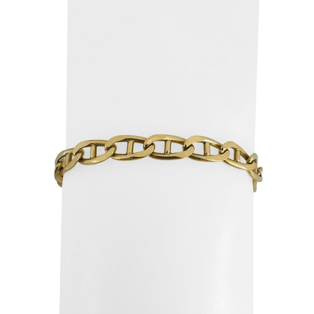 18k Yellow Gold 13g Solid Vintage 5.5mm Mariner Link Bracelet 7.25"
