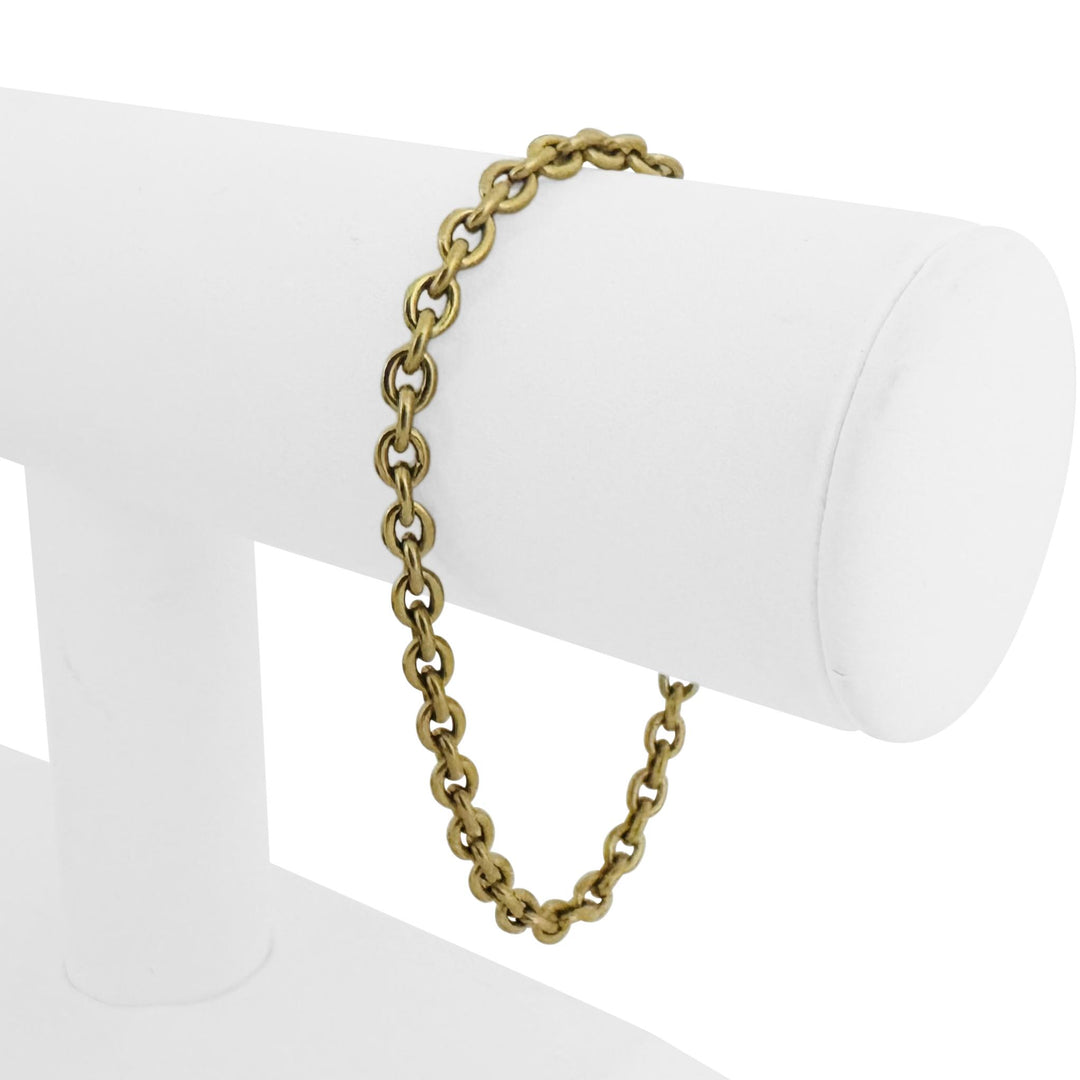 18k Yellow Gold 5g Hollow Light 4.5mm Cable Link Bracelet Italy 7.25"