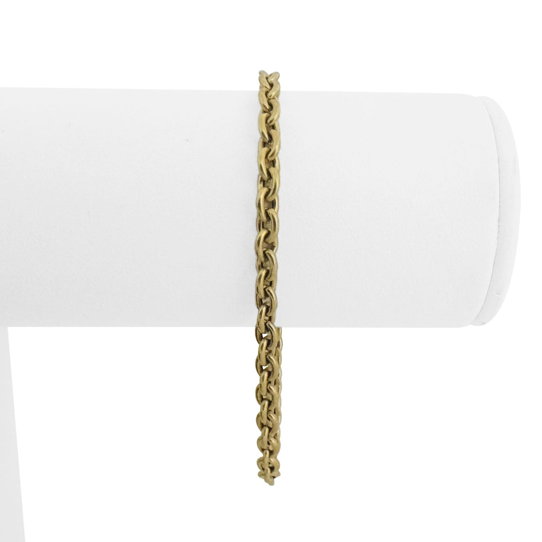 18k Yellow Gold 5g Hollow Light 4.5mm Cable Link Bracelet Italy 7.25"