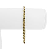 18k Yellow Gold 5g Hollow Light 4.5mm Cable Link Bracelet Italy 7.25"