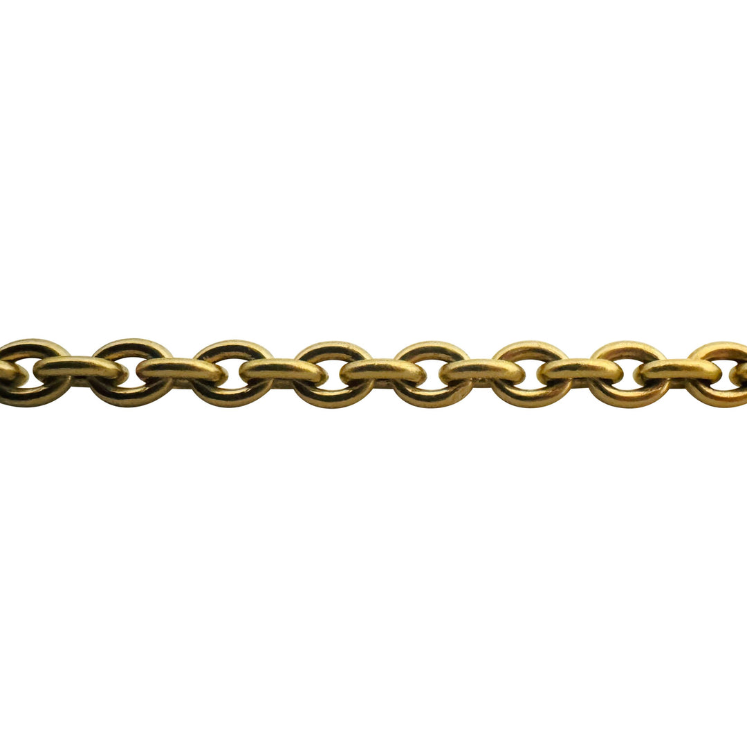 18k Yellow Gold 5g Hollow Light 4.5mm Cable Link Bracelet Italy 7.25"
