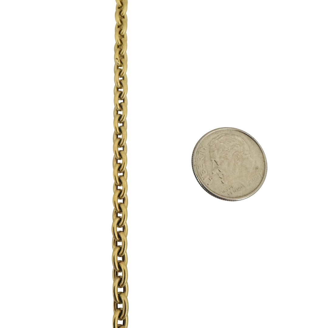 18k Yellow Gold 5g Hollow Light 4.5mm Cable Link Bracelet Italy 7.25"